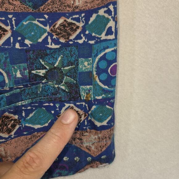 Vintage Chicos Womens Vest XL 2 Blue Pockets Business Western Cowgirl Aztec - Picture 10 of 13